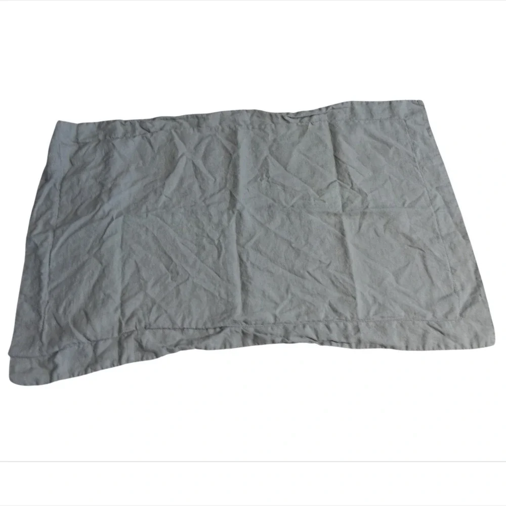 Fieldcrest Sage Green 100% Linen King Pillowcase Set Hemstitch Flange Shams 2pc